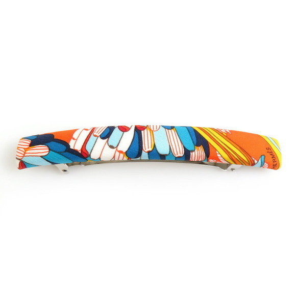 Hermes HERMES Barrette Silk Metal Multicolor Silver Women's e59203a - Picture 1 of 5